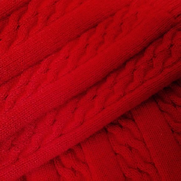 Y2k-2008 Tommy Hilfiger Ribbed Cable Knit Crewneck Sweater Ladies -M Cotton Red - Picture 8 of 8
